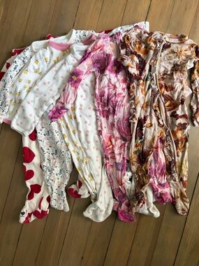 Bundle of 3-6 month baby girl pajamas